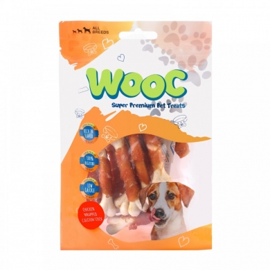 MJ08-Wooc Dog Tavuk Sargılı Kalsiyum Kemikli Ödül